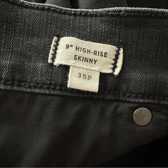 Madewell Black Skinny High-Rise Distressed Button-Fly Jeans Plus Size 35P - Picture 9 of 14